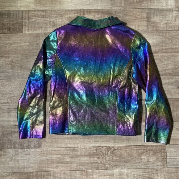 Disney D-Signed Girls size M Descendants Iridescent faux leather jacket - Picture 4 of 7